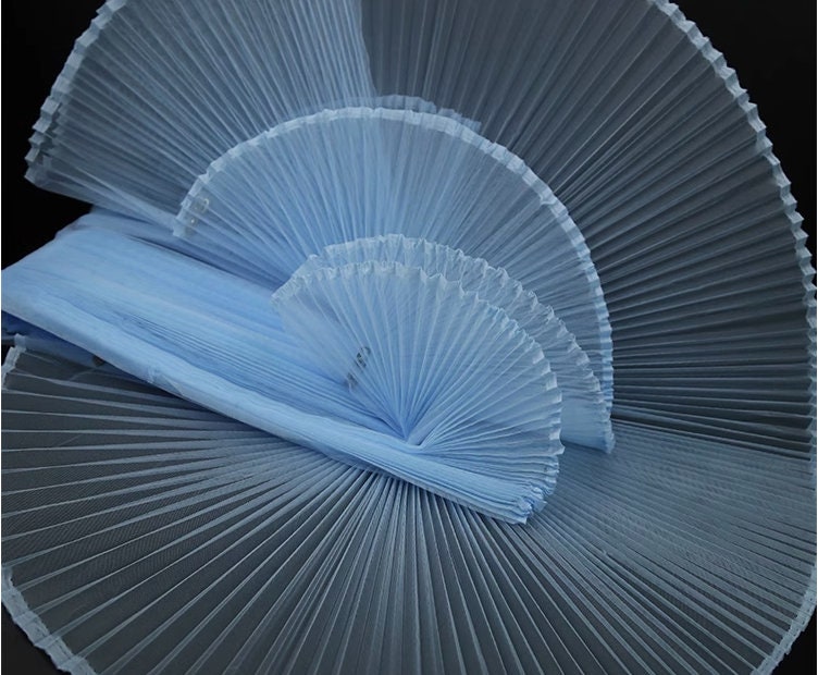 Pleated Organza Fabric: 63" Wide Stiff Designer Material