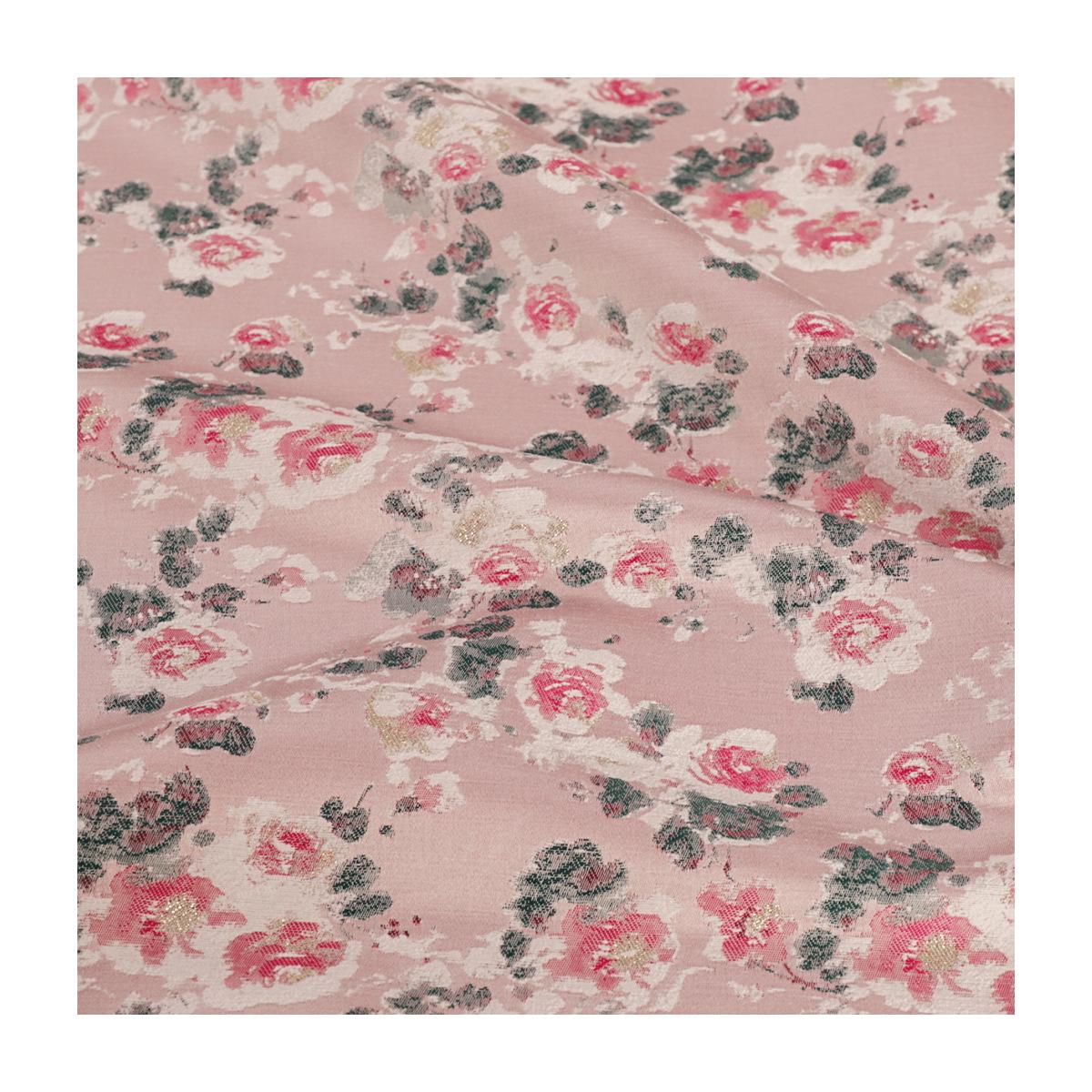 Floral Brocade Fabric: 59"W Pink Phlox Flower Pattern