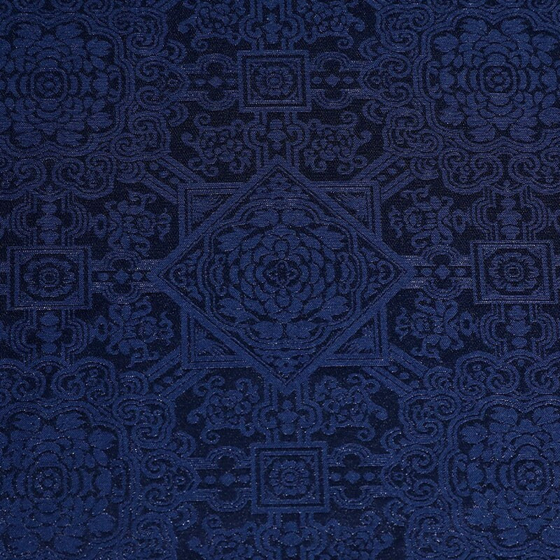 59"W Embroidered Brocade Fabric: Auspicious Bohemian Decor