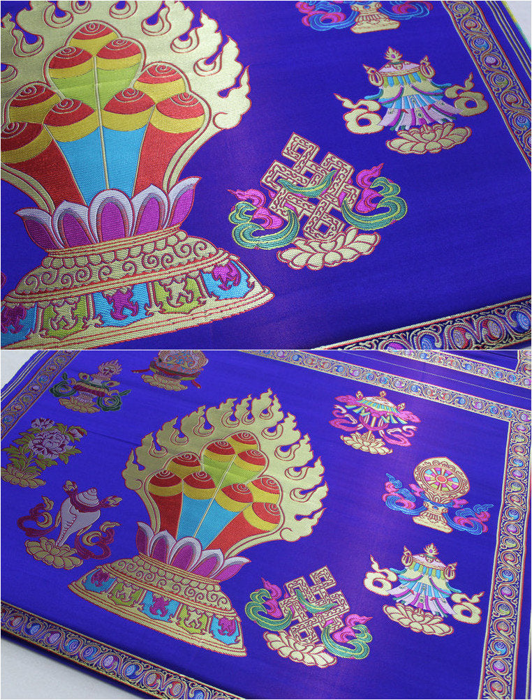 Royal Blue Tibetan Fabric: Silk Rayon Blend (29x21")