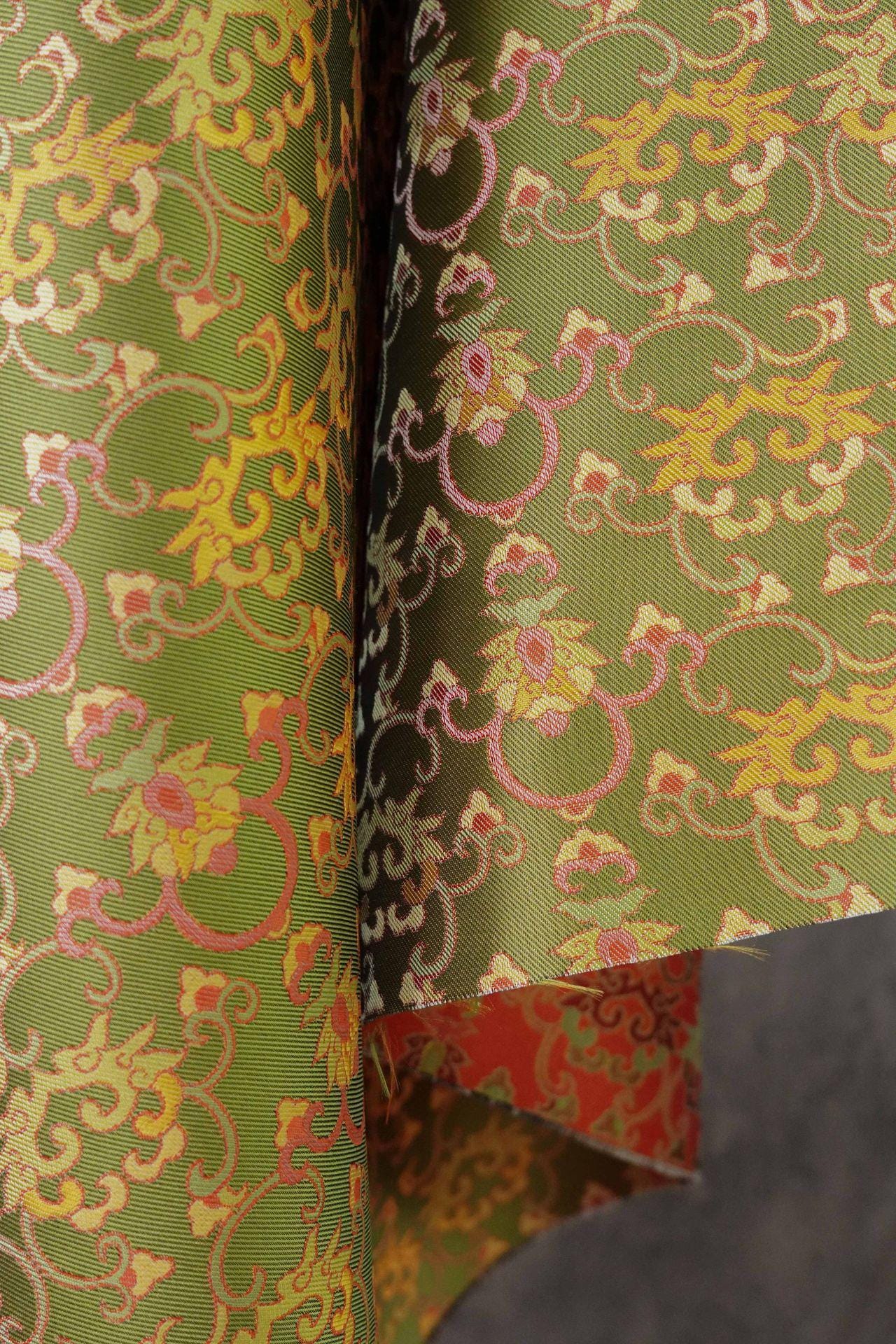 Oriental Brocade Jacquard Fabric, Classic Sichuan Weaving for Clothing & Crafts, 60"Wide