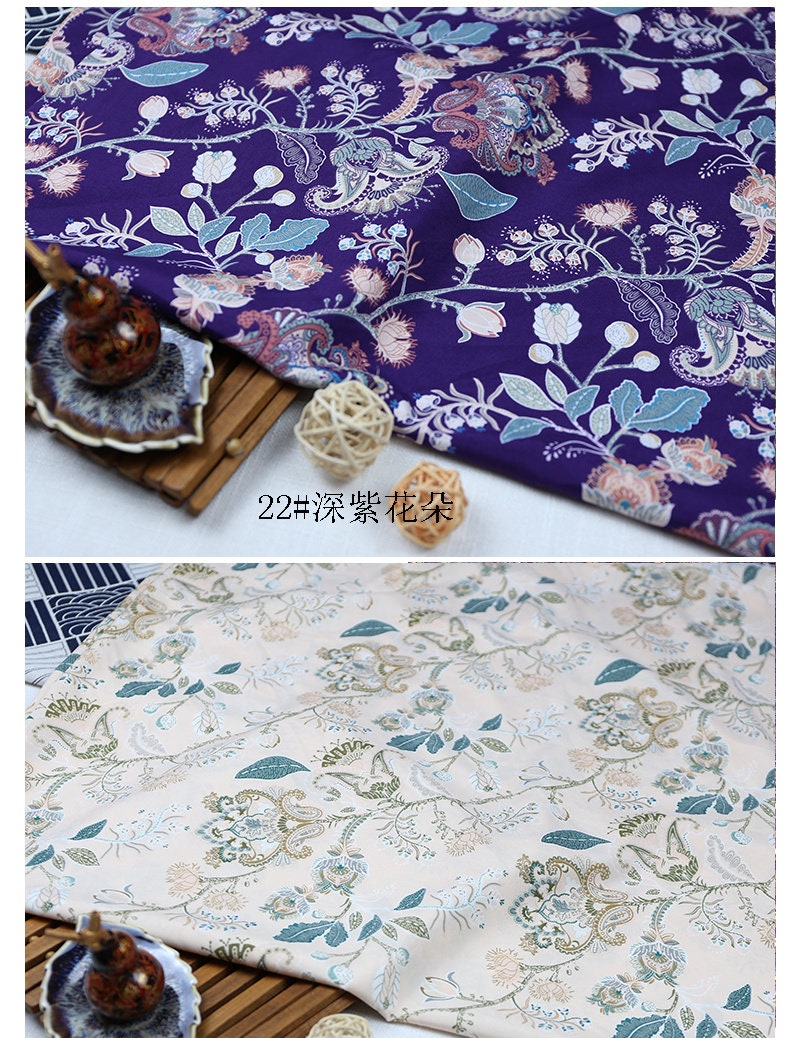 Floral Print Chiffon Fabric: Soft Polyester Satin, 59" Wide