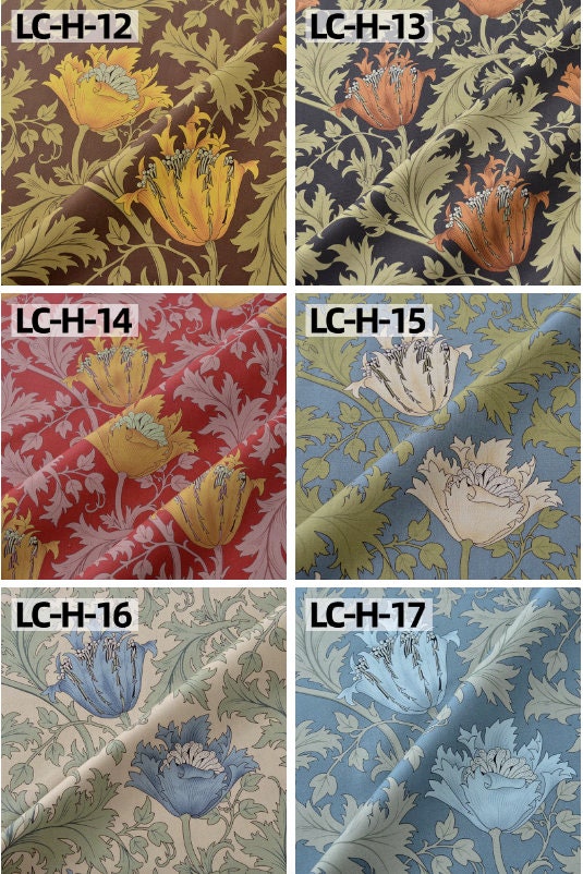 Tissu en coton style William Morris : imprimé Strawberry Thief