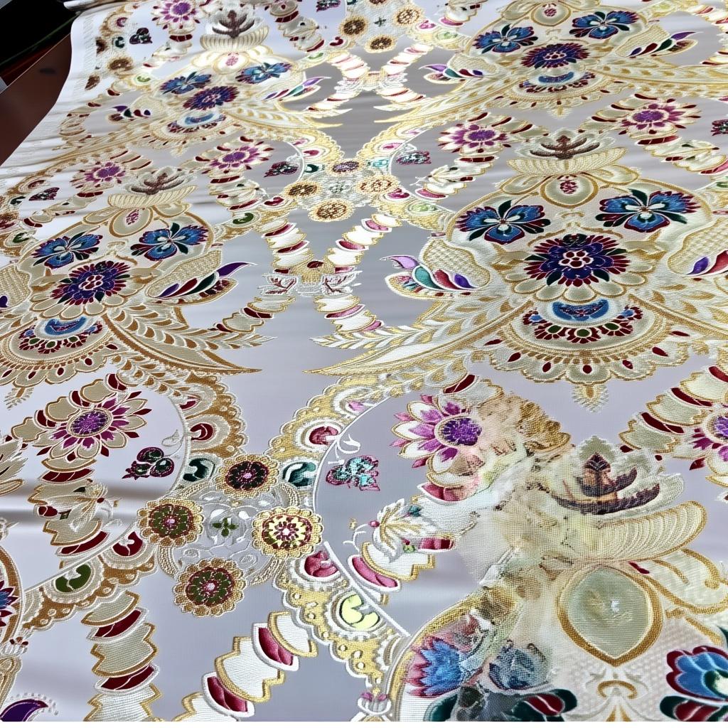 Brocade Fabric: Chinese Mongolian Style, Upholstery Sewing Material