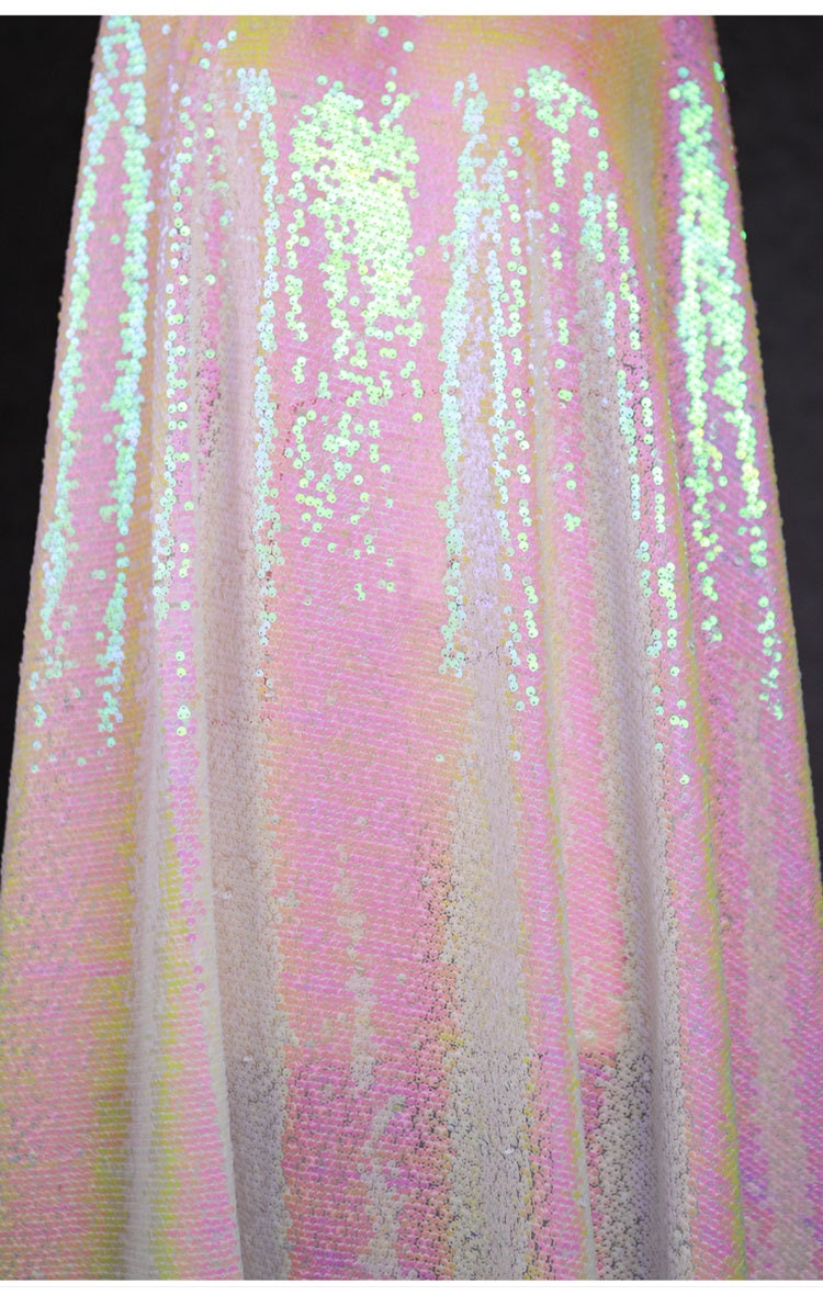 Pink Fish Scale Sequins Fabric: 53"W Symphony Gradient Polyester