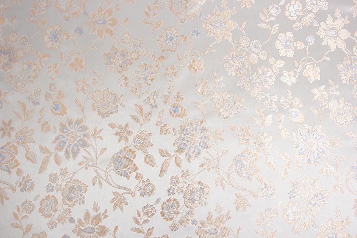 Tissu brocart jacquard à motif floral : tissu d’ameublement gaufré, 150 cm de large