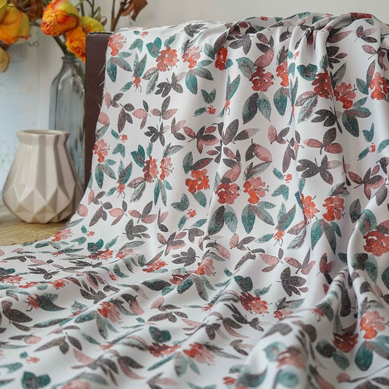 Japanese Flower Jacquard Woven Fabric: Embossed Upholstery, Costume, Handbag (59"W)