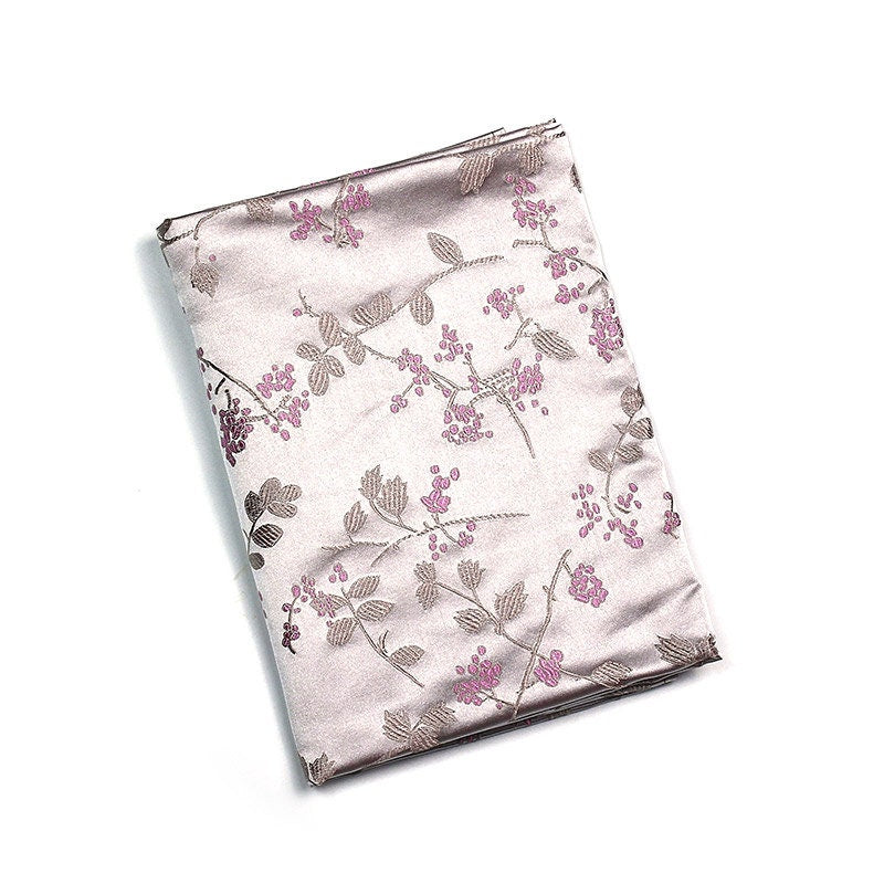 Vintage Floral Brocade Fabric: 29.5"W Silk Rayon Blend