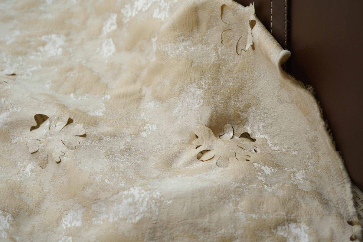 Floral Gauze Jacquard Fabric: Sheer Texture, 53" Wide - By The Meter - Poppylollipop