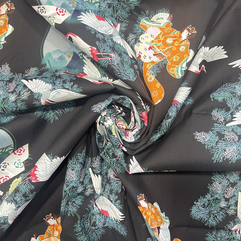 Tissu en coton à motif Dunhuang : tissu de couture chinois pour kimonos et ameublement