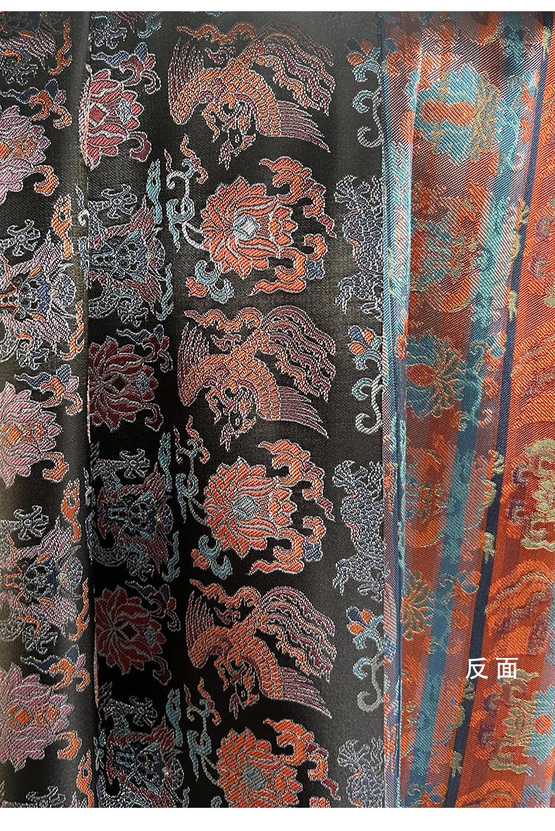 Dragon and Phoenix Brocade Fabric: 58"W Cheongsam Quilting Material
