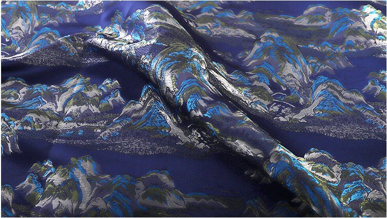 Tissu tissé Nishijin : Motif Montagne d'Or, tissu d'ameublement japonais, 114 cm de large