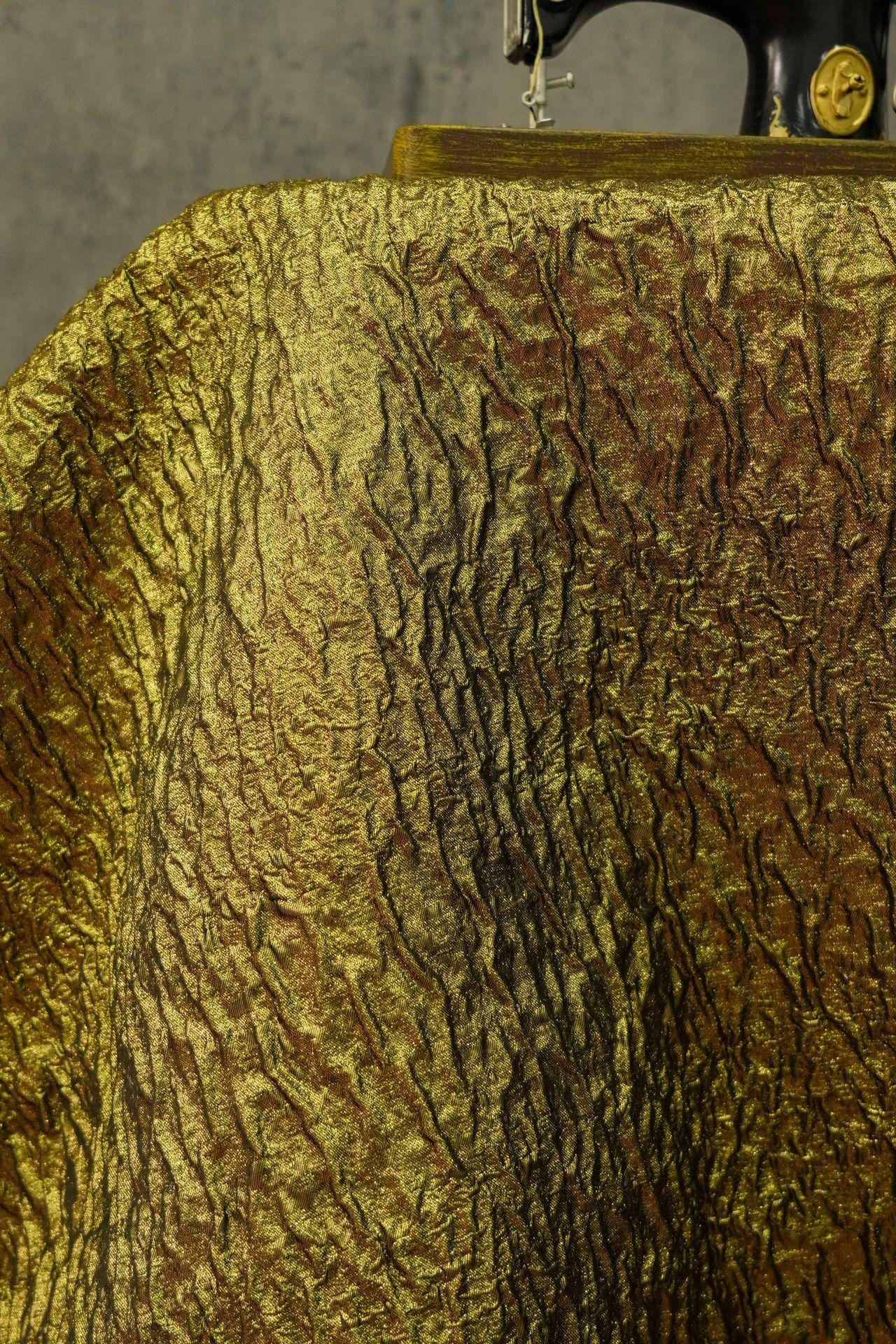 Gold Jacquard Fabric: 3D Texture Prom Dress & Upholstery Sewing Fabric, 54" Wide
