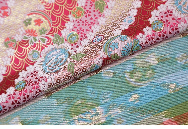 Cherry Blossom Silk Brocade Fabric: Japanese Kinran Kimono Fabric (29.5" Width) - Poppylollipop