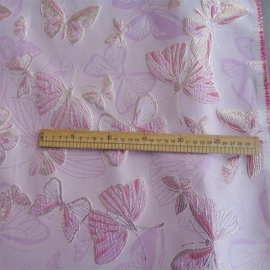 Butterfly Jacquard Fabric with Gold Thread: 58" Wide, By The Meter