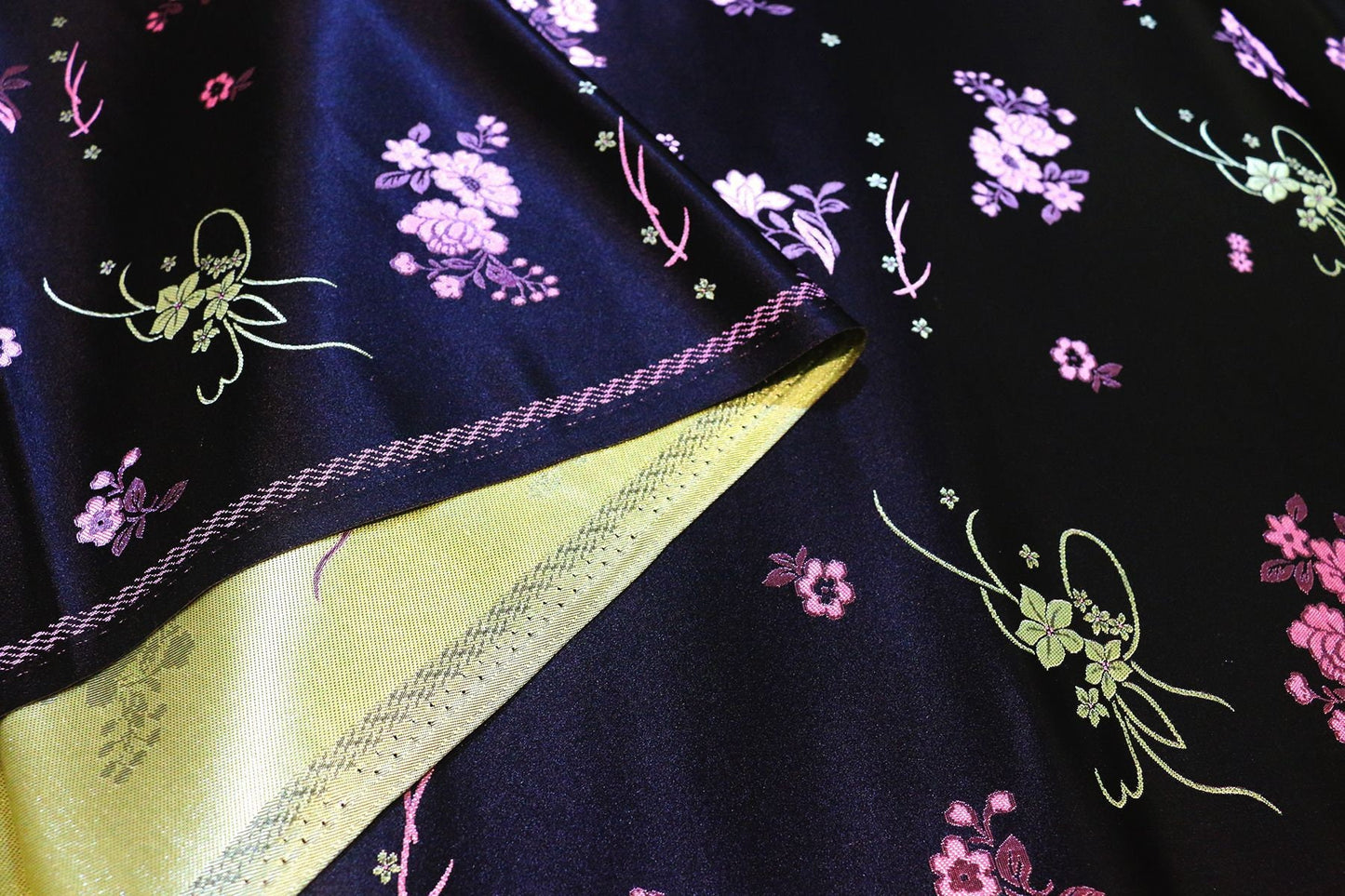 Black Floral Brocade Fabric: 29.5"W Rayon Textiles, Upholstery & Drapery - By The Meter