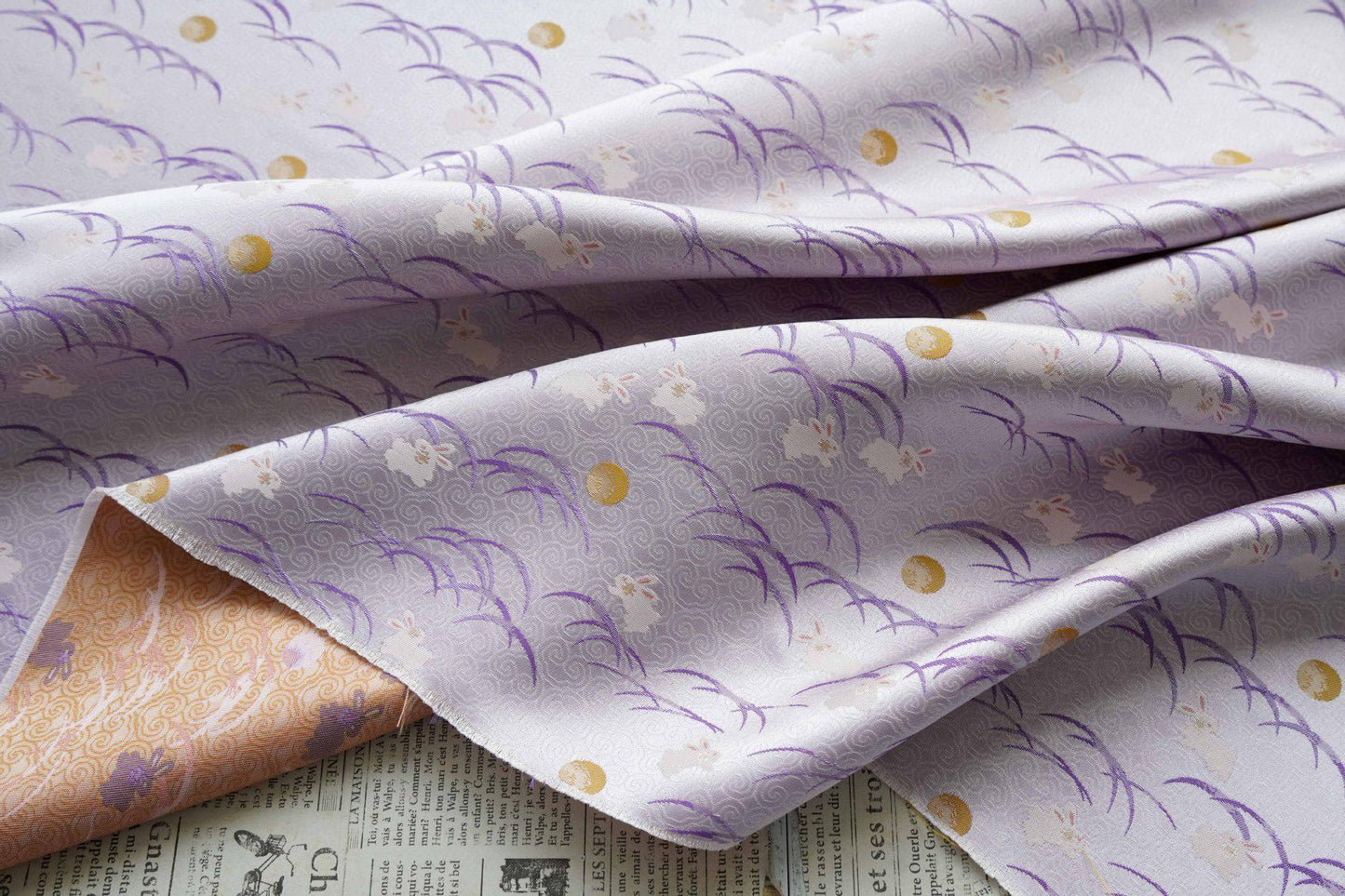Tissu brocart jacquard lilas de luxe pour la confection de gilets et de costumes, largeur 59 pouces