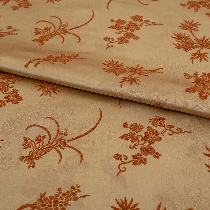 Jacquard Velvet Satin Fabric: Japanese Wedding Drapery, 58"W - By The Meter