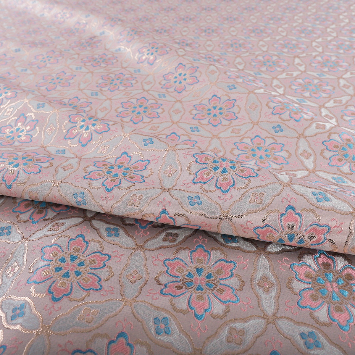 Floral Brocade Fabric: 59"W Dunhuang Baoxiang Style