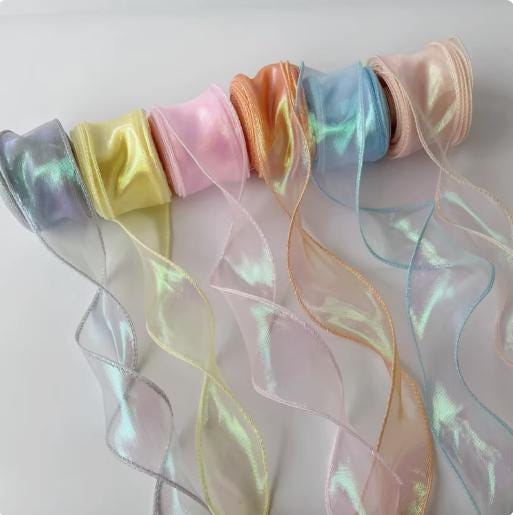 Gradient Fishtail Organza Ribbon: 4cm DIY Craft Fabric, 10 Yards - Poppylollipop