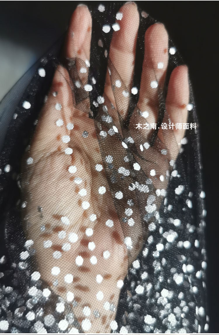 Glitter Dot Soft Mesh Fabric, 59"W, Veil, Costume, Sewing