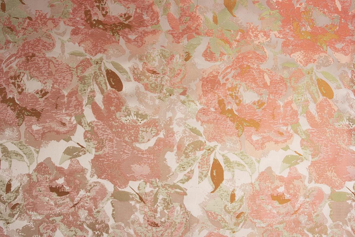 Tissu jacquard à motif de peinture à l'huile de palais : vert foncé, texture 3D, 140 cm de large