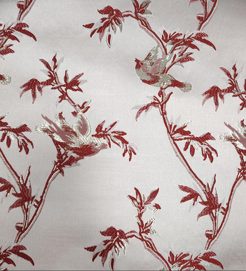 Tissu jacquard à motif d'oiseaux et de fils d'or : matériau d'ameublement de 150 cm de large