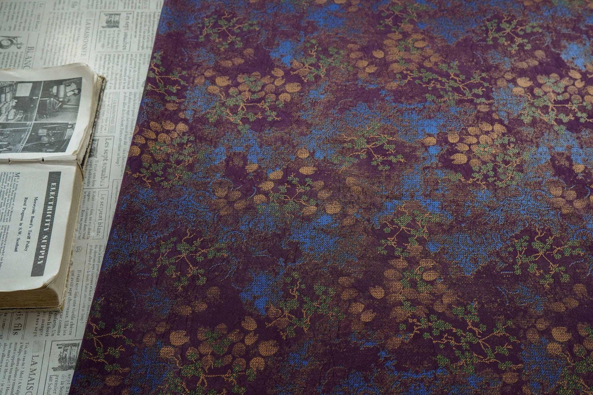 Floral Tea Silk Satin Fabric: 55"W Digital Print Sewing Material - Poppylollipop
