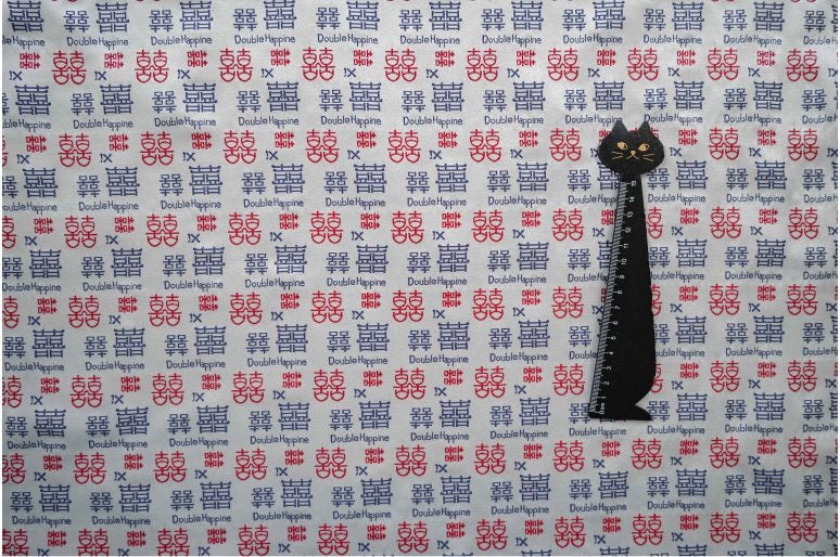 Double Happiness Jacquard Fabric: Traditional Chinese Symbol Polyester - Poppylollipop