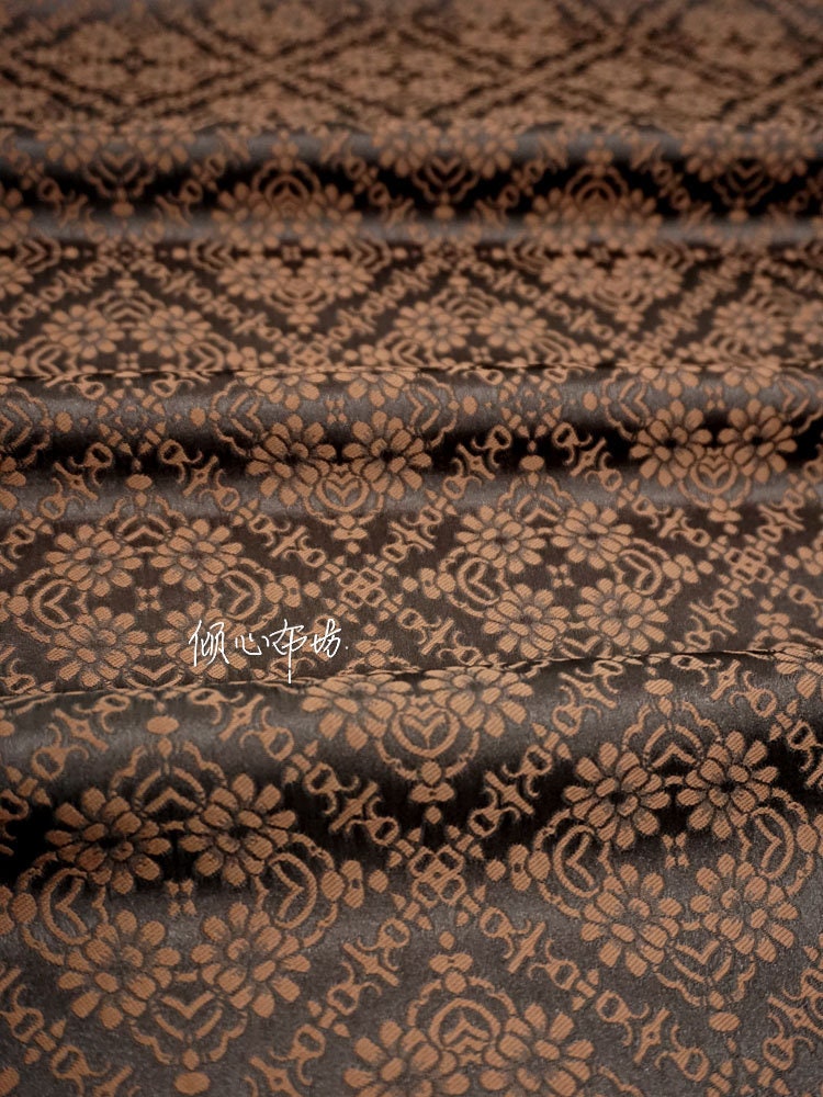Rhombus Brocade Satin Fabric: Hanfu Cheongsam Costume Material