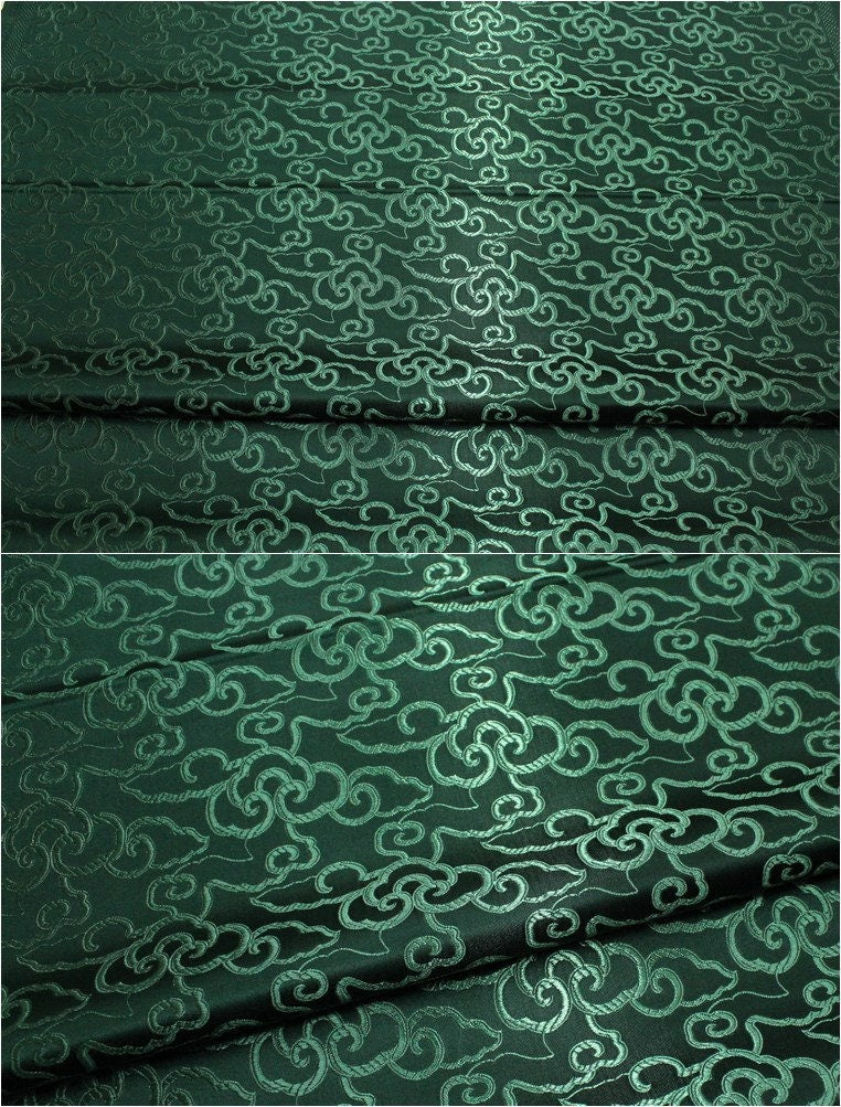 Cloud Brocade Fabric: Turquoise Jacquard, Costume Dress Material - By The Meter