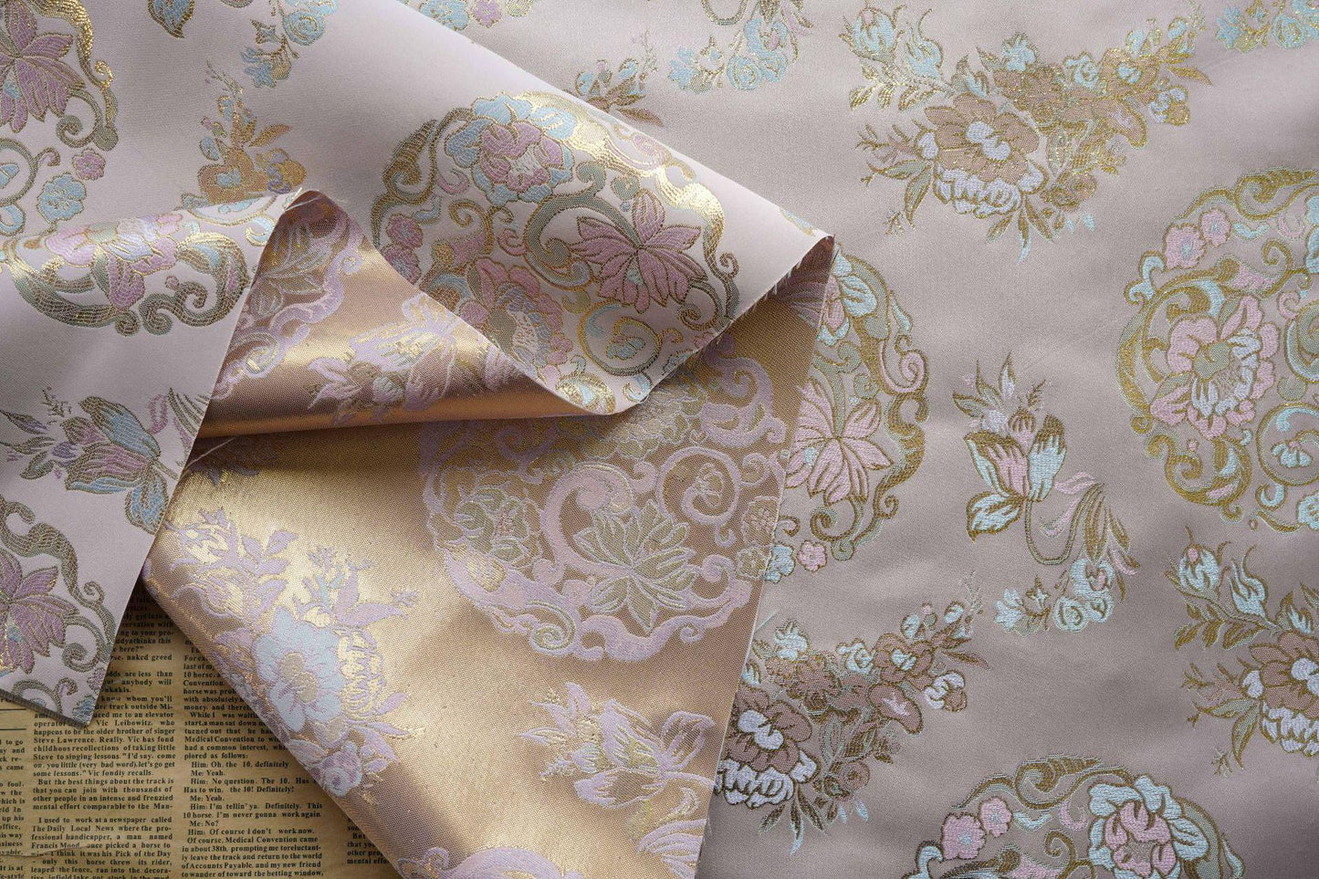 Gold Thread Brocade Fabric: 59"W Mongolian Tibetan Style
