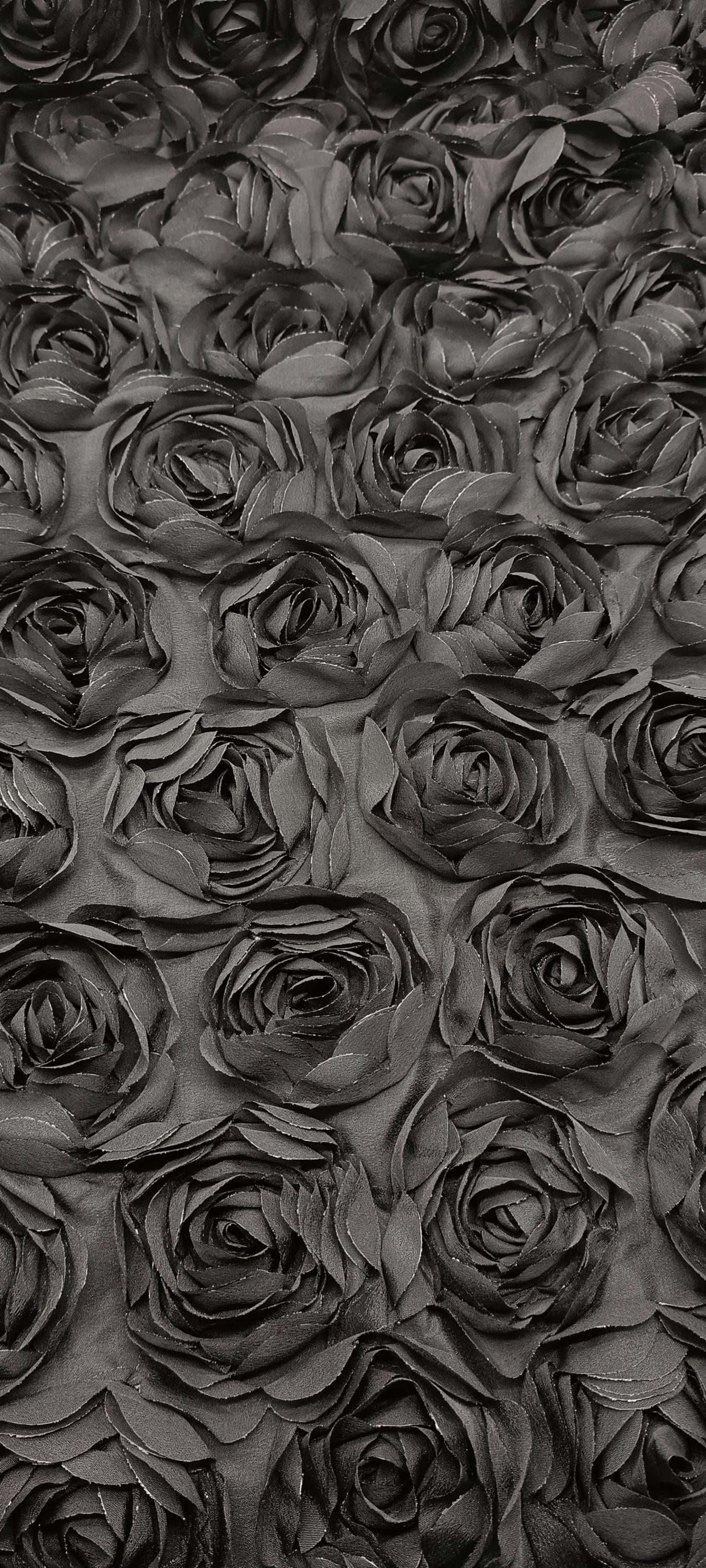 Black Rose Embroidery Fabric: 3D Floral Mesh, Bridal Veil, By The Yard