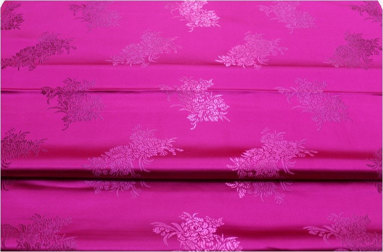 Silk Brocade Fabric: Peony Flower Design, Chinese Wedding Fabric