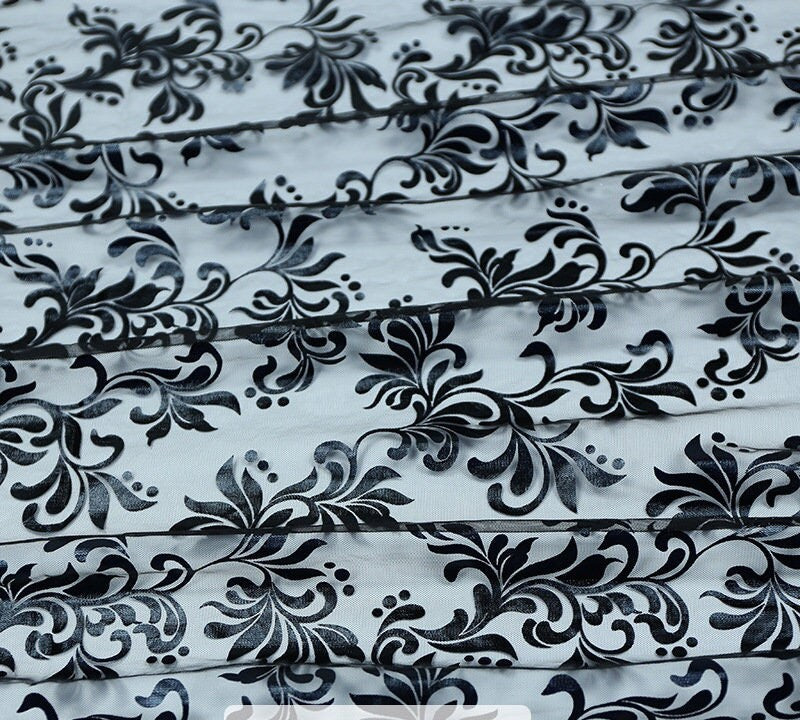 Metallic Foil Mesh Fabric, Ethnic Style Floral, Costume, Decor (By The Meter)