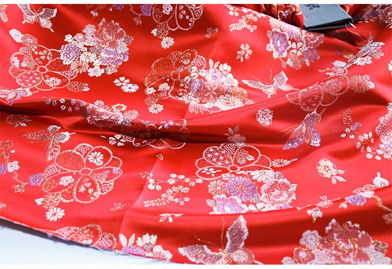 Butterfly Brocade Fabric: 57���W Silk Rayon Jacquard