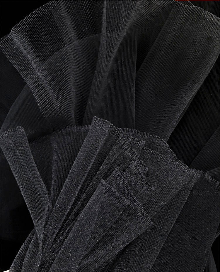 Pleated Organza Fabric: Stiff Texture Designer Material, 62" Wide