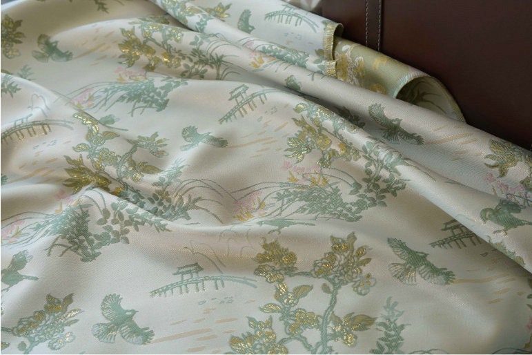 Gold Thread Jacquard Fabric: 3D Upholstery, Costume, Decor - 60"W