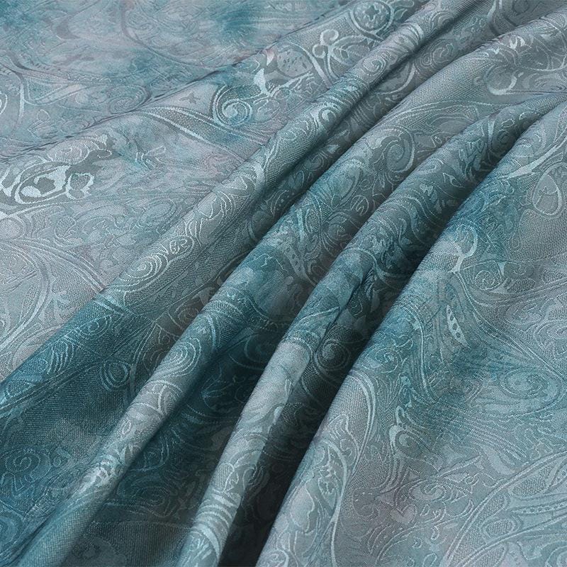 Ancient Painting Jacquard Fabric: Rayon Blend Cheongsam Dressmaking Material, 55" Wide