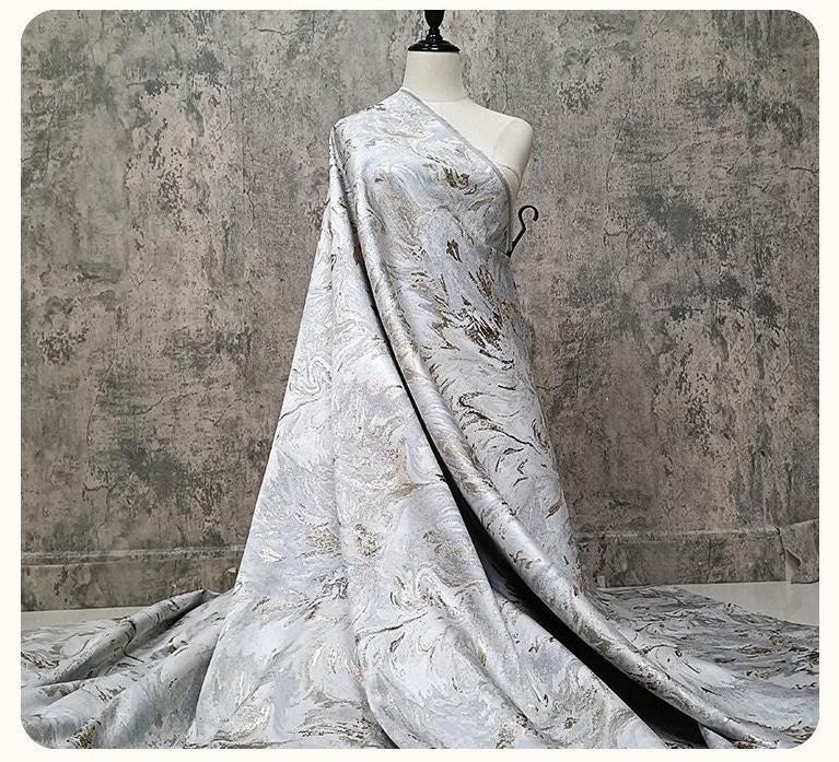 Abstract Mountain Jacquard Fabric ��� Oil-Painting Textured Brocade for Upholstery, Clothing & Home Decor, sell by the met"Wide