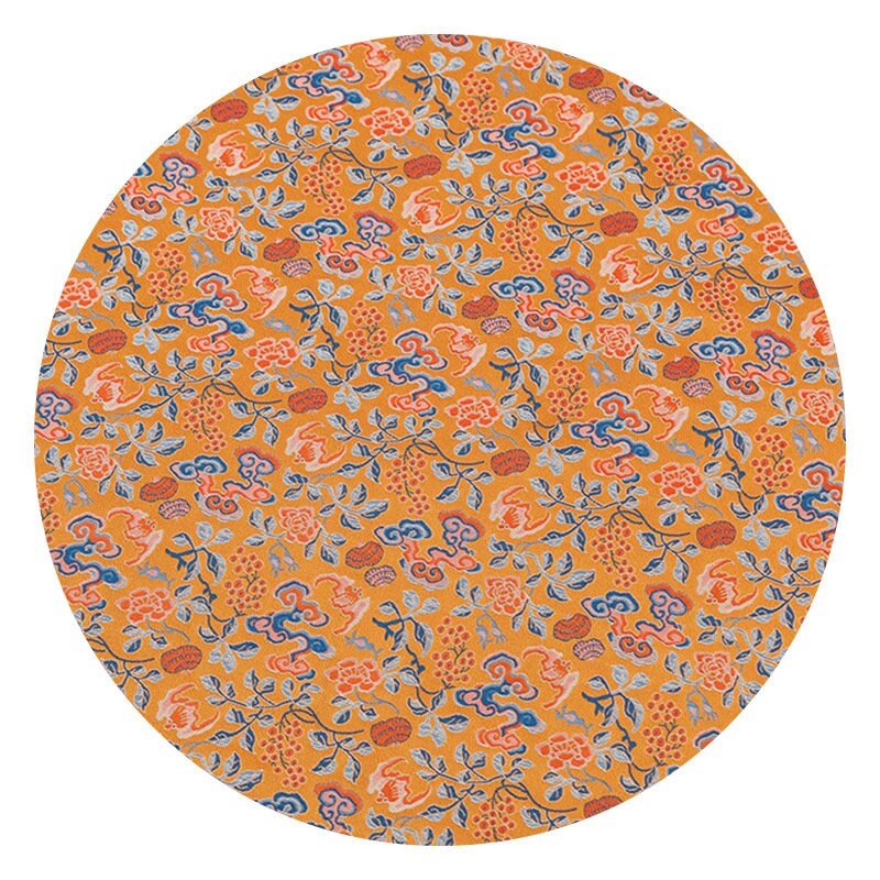 Mongolian Brocade Fabric: Eight Immortals Damask, 59" Wide - Poppylollipop