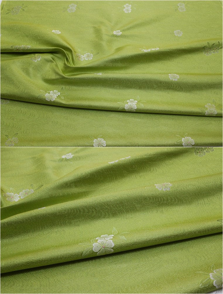 Tissu brocart jacquard à motifs floraux : Cheongsam Qipao bleu sarcelle - Matériel pour la confection de vêtements