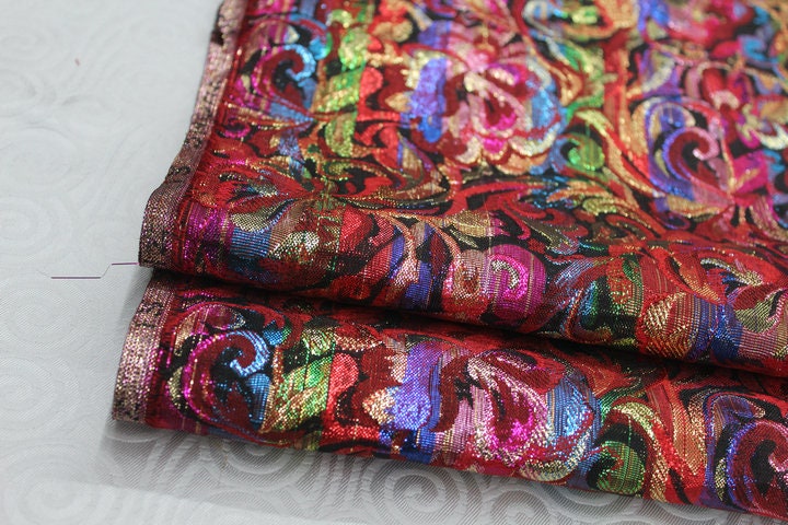 Brocart de soie chinois, tissu damassé tissé, coussin Cheongsam, tissu d'ameublement, motif queue de phénix