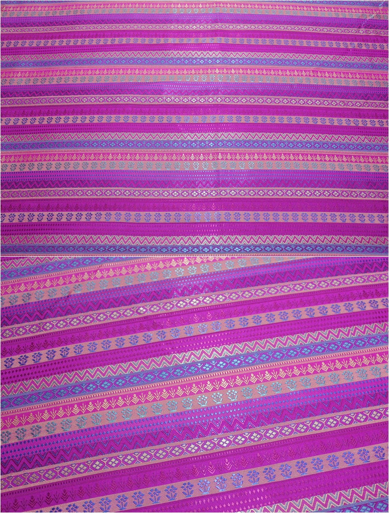 Burgundy Pink Brocade Fabric: Indian Style, 45" Wide, Silk Rayon Blend