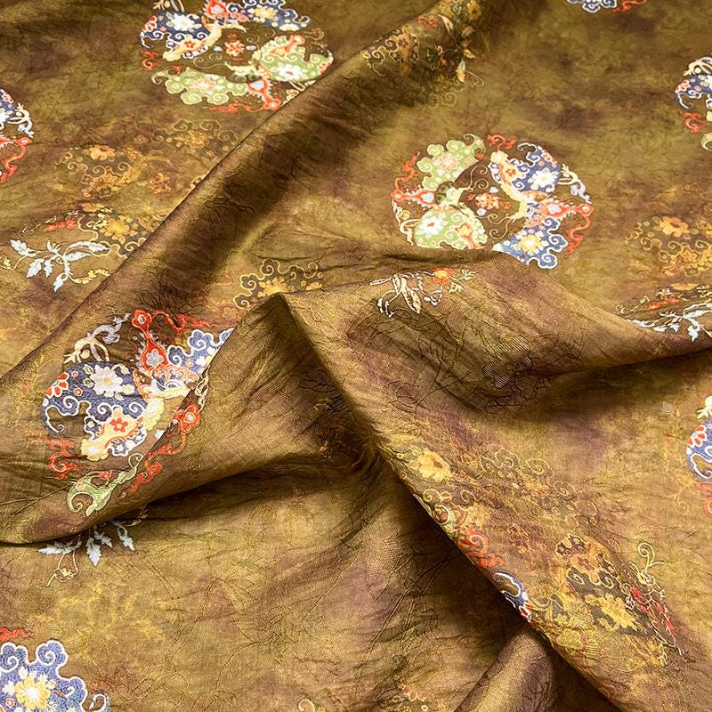 Dunhuang Buddha Tencel Fabric: Asian Style Upholstery, Scarf & Curtain - Poppylollipop