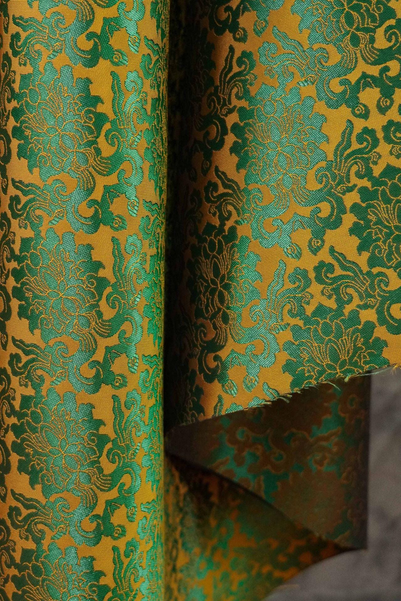 Passionflower Brocade Jacquard Fabric: Rayon Blend for Dressmaking & Crafts