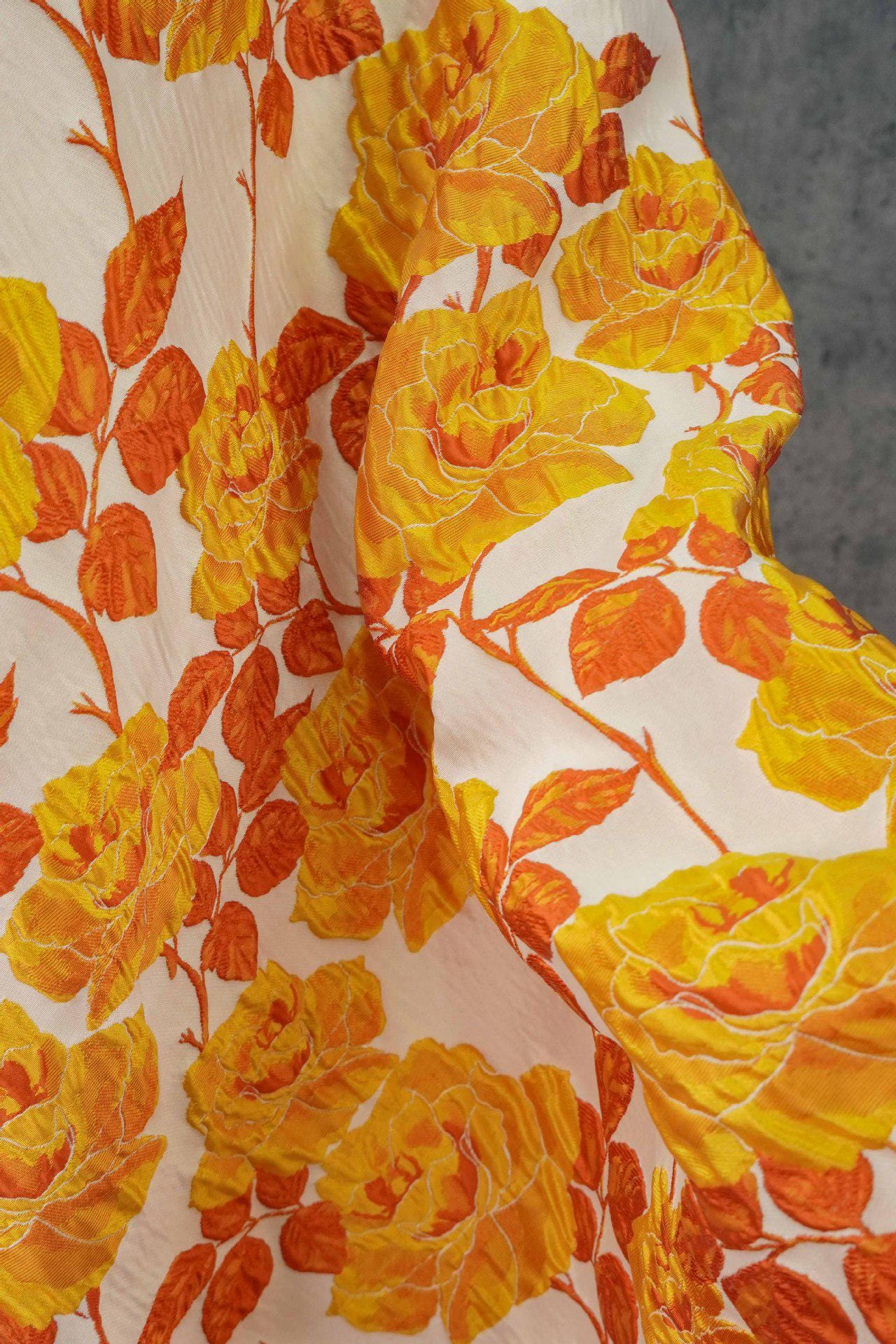 Embossed Rose Jacquard Fabric ��" Fashion Gown & Coat Material