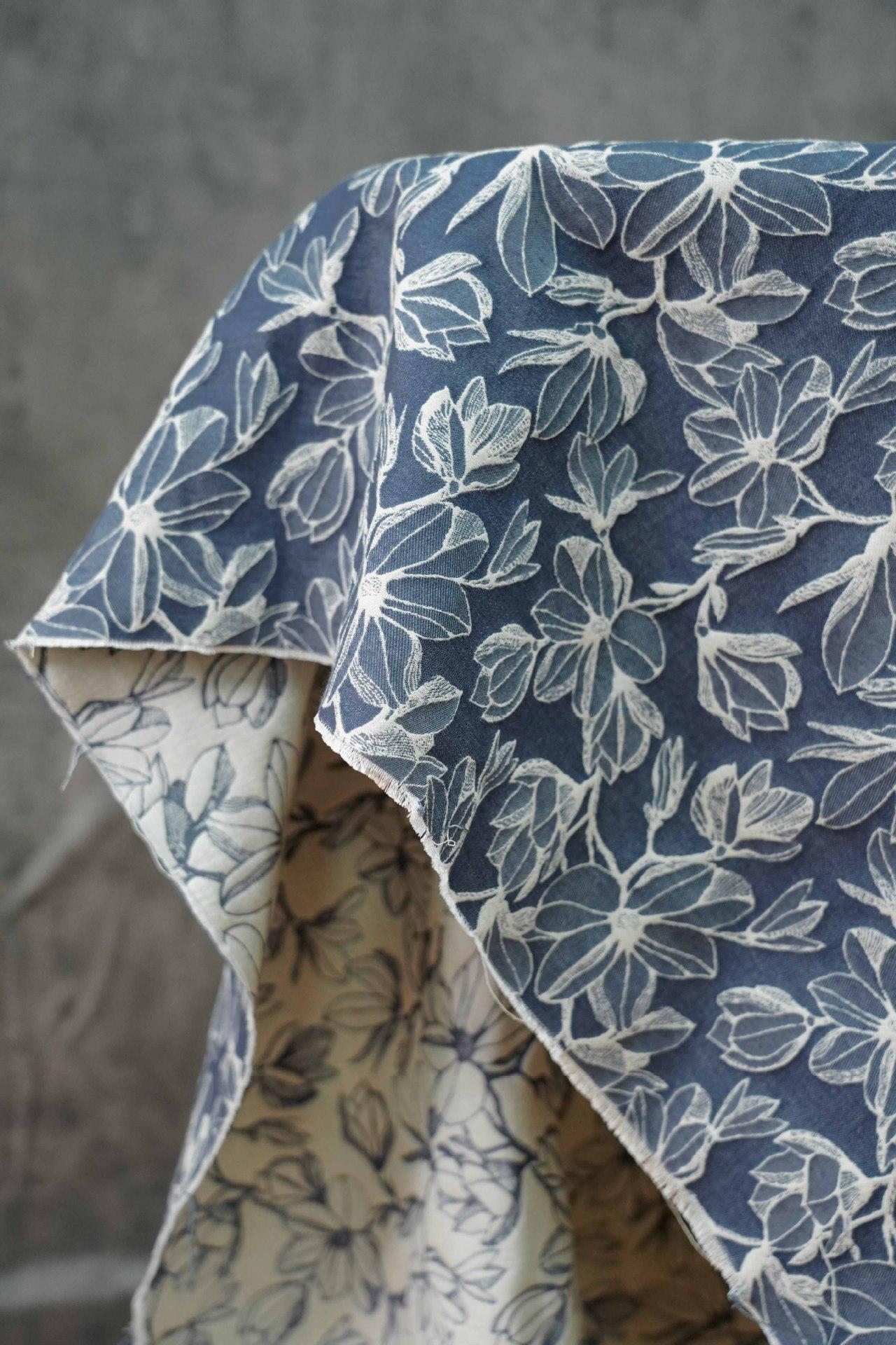 Jacquard Denim Fabric: 3D Jean Cotton, Thick Jacket Material, 53" Wide