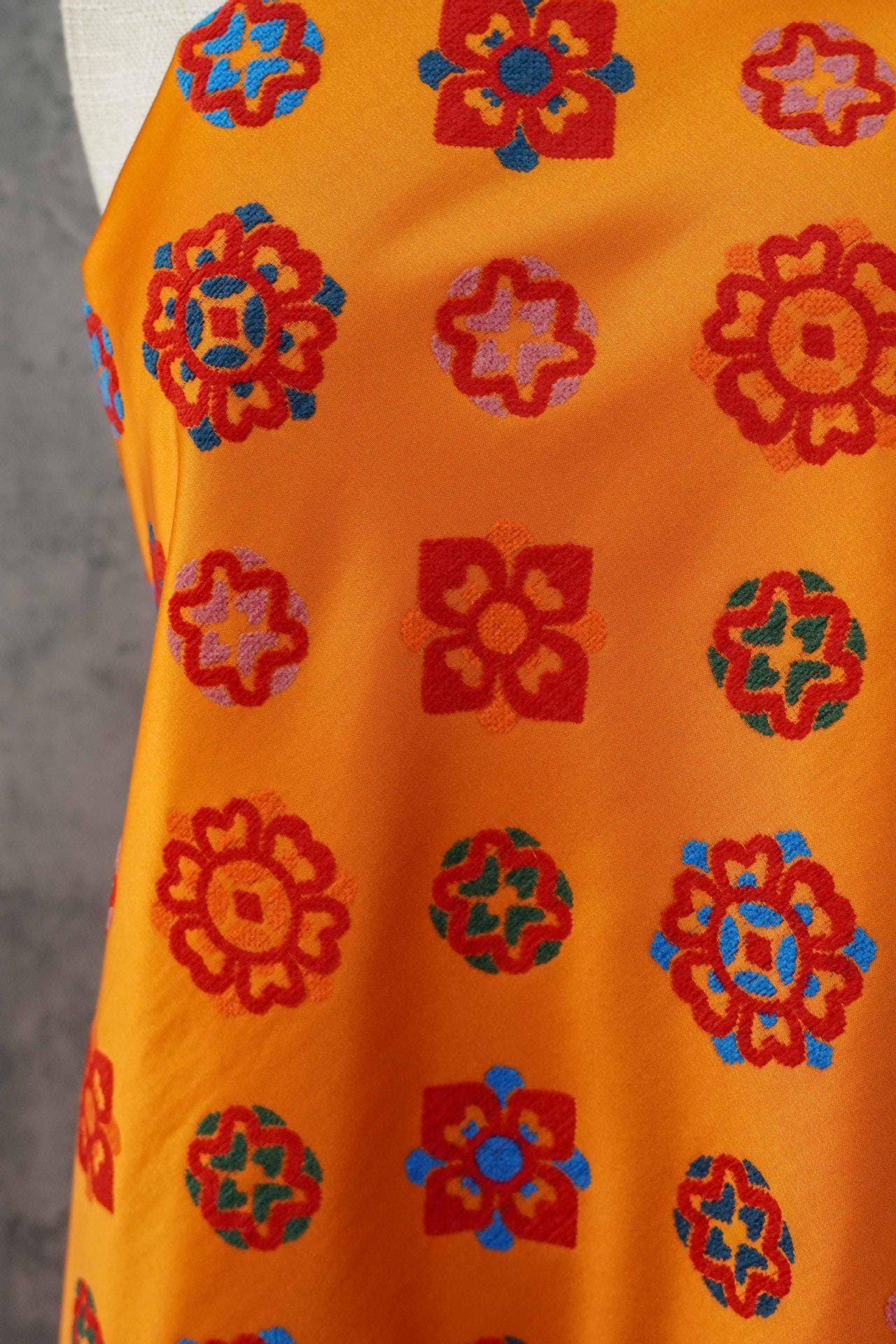Floral Brocade Fabric ��� Bao Xiang Style Sewing Materi" Wide