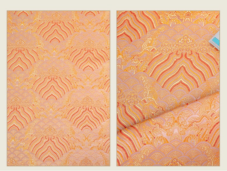 Sea Wave Brocade Fabric: Silk Rayon Jacquard, 59" Wide